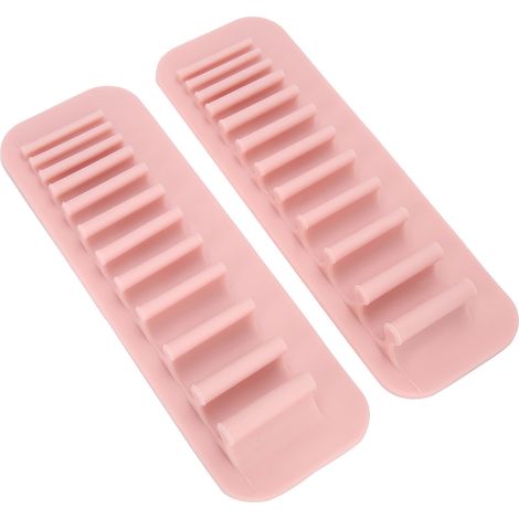 2-teiliger Silikon-Make-up-Pinselhalter, Wandmontierter Zahnbürstenhalter fürs Badezimmer (1/5)