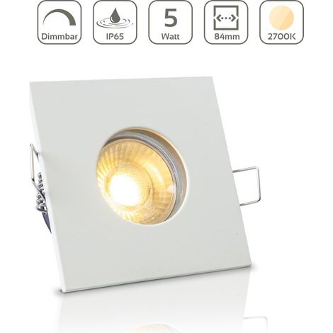 Einbauspot IP65 eckig - Farbe: Weiß - LED Leuchtmittel: GU10 5W warmweiß dimmbar (1/5)