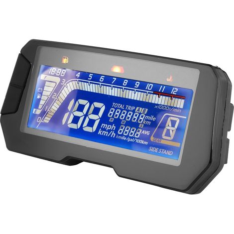 Compteur Moto LCD 12000 Tr/min 6 Vitesses Réglable Jauge Température Eau Carburant pour 2 4 Cylindres Tableau de Bord (1/5)