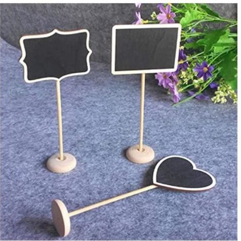Tableau Noir Mini - Ardoise en Bois avec Chevalet - Pour Carte de Placement Mariage Dîner Buffet - 10 Pièces (1/4)