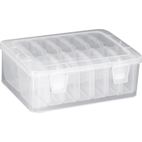 Vtizikl 1 ensemble de boîtes de rangement transparentes avec couvercles pour perles, conteneurs d'accessoires, petits objets (1/4)
