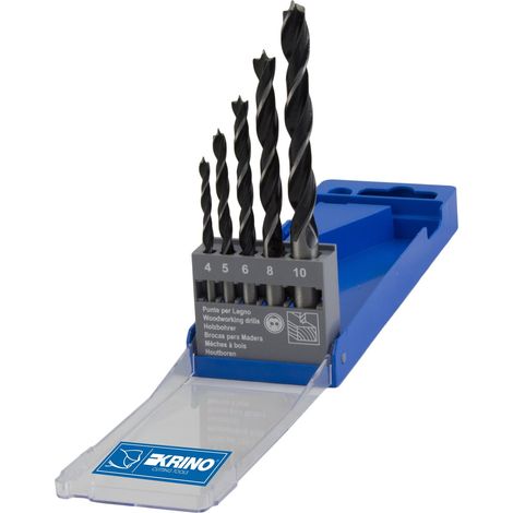 KRINO 5010201 Set 5 Pezzi Punte Legno WS 4÷10 mm, Acciaio (1/3)
