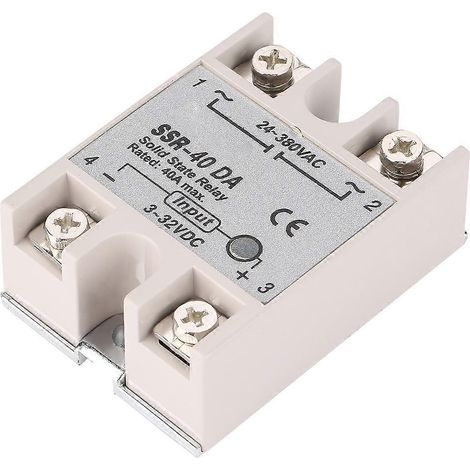 Einphasen-DC/AC-Halbleiterrelais SSr 40DA 40A, Eingang 3–32 V DC, Ausgang 24–380 V AC