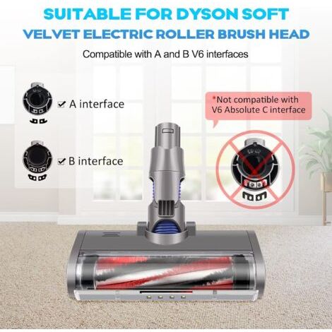 Forehill – Tête d'aspirateur compatible Dyson V6 – Nettoyage moquette – Brosse à poils lavable – Performance optimale sur tapis (1/4)