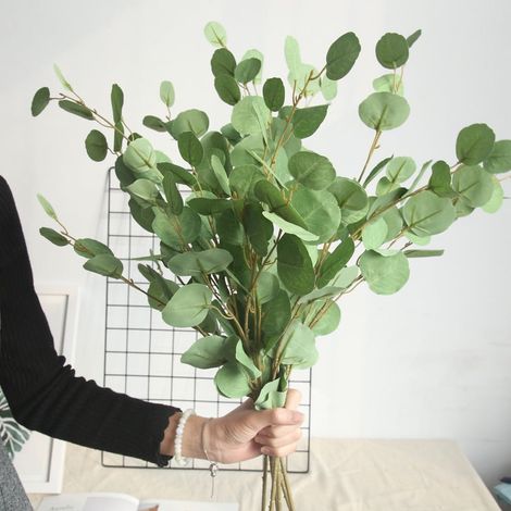 Rameaux D'eucalyptus Artificiels - 89 cm - Vert - Pour Décoration De Mariage Arrangements Floraux Couronnes Intérieur Extérieur - 2 Pièces (1/5)
