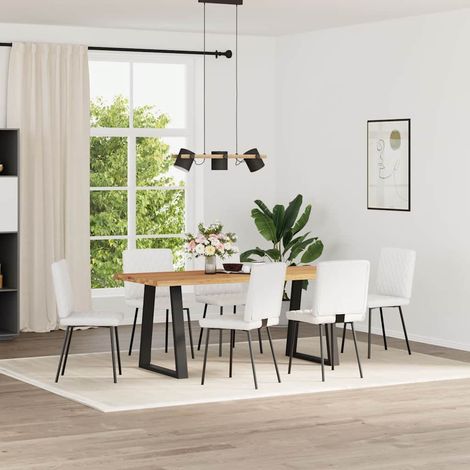 Maison Exclusive - Esszimmerstühle 6 Stk. Weiß Kunstleder