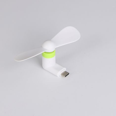Ventilador para teléfono USB-C, mini ventilador portátil, enfriador de verano portátil, compatible con dispositivos USB-C (Blanco) (1/5)