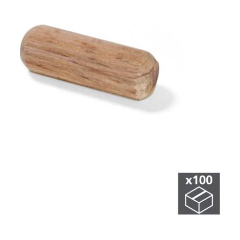 Emuca Mechones, D. 8 mm, 30 mm, Madera, 100 ud. -