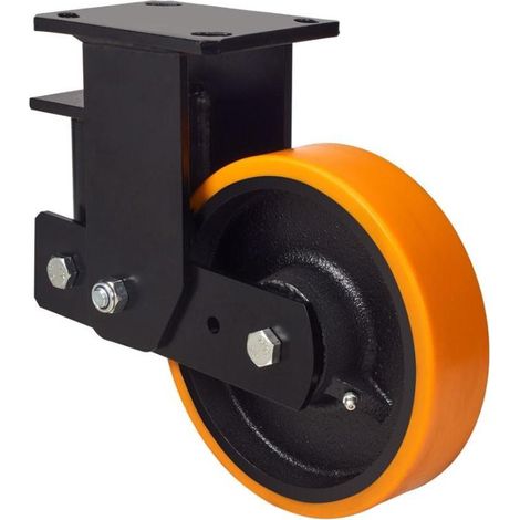 rueda fija  17hlsb200-hub suspension hierro-poliur.naranja eje bolas (1/2)