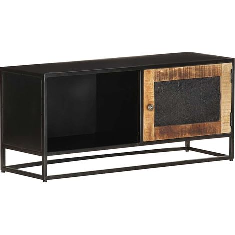 vidaXL Meuble TV 90x30x40 cm Bois de manguier brut (1/5)