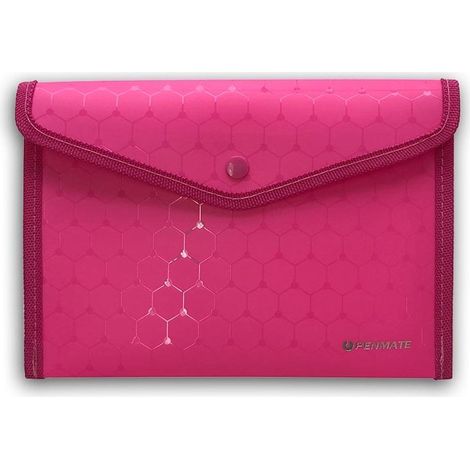 A5 LUX rosa Druckknopf-Umschlag