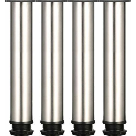 4 Adjustable Legs 300mm Height Thicken Cabinet Legs Table Legs Furniture Legs, Brushed Stainless Steel, Adjustable Height 0-15mm Come with Stainless Steel Screws (1/5)