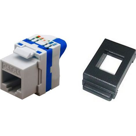 TechLy presa di rete RJ45 UTP CAT.6a tooless + Living Classica nero