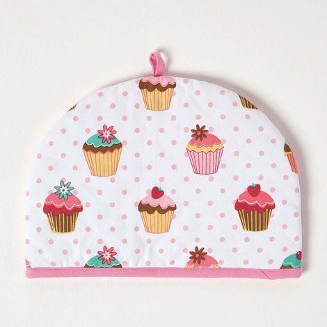 HOMESCAPES Tea Cosy Double Design Cup Cakes Teapot Warmer (1/4)