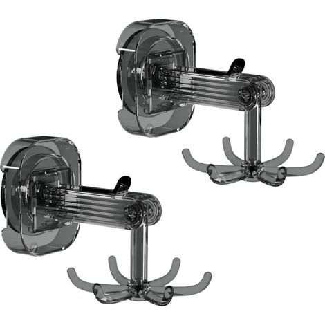 Sechszackiger Saugnapfhaken mit Saugnapf, abnehmbarer Haken aus robustem Kunststoff (schwarzes 2er-Set) (1/5)