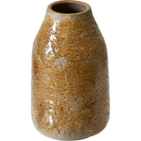 Vase artisanal moutarde vitrifié 22 cm (1/2)