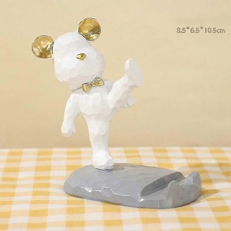 Support de téléphone en sculpture d'ours pour la maison, table d'appoint pour la chambre, créativité (1/3)