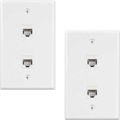Lot de 2 plaques murales Ethernet à 2 ports, prise murale RJ45 femelle-femelle Cat6 (1/5)