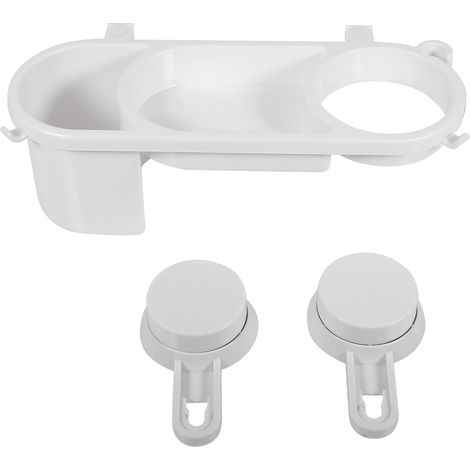 Support Sèche-Cheveux Et Brosse À Dents - Fixation Ventouse Sans Perçage - Organisateur Salle De Bain En Abs - Charge 5kg (1/5)