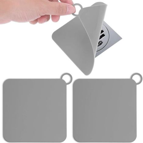 Set mit 2 Silikon-Ablaufstopfen für Badewannen, Bodenabläufe, Geruchsneutralisierer, universelle Dichtungsstopfen für Duschen und Waschbecken – antihaftbeschichtet