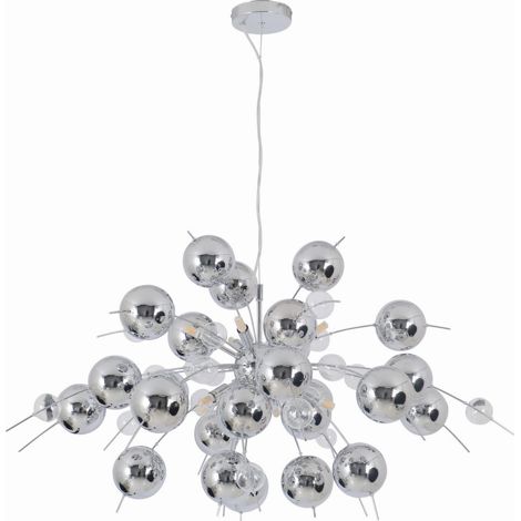 Naeve EXPLOSION Plafonnier sphérique chromé 98 cm 10 ampoules G9