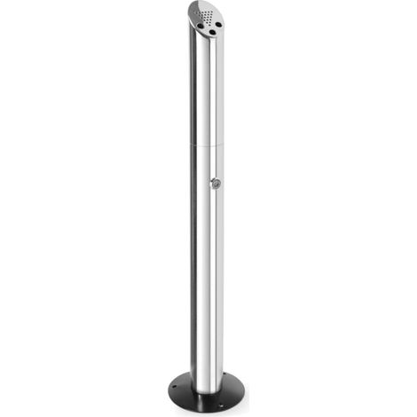 Posacenere da terra in acciaio inox, diametro 170 mm, altezza 920 mm (1/5)