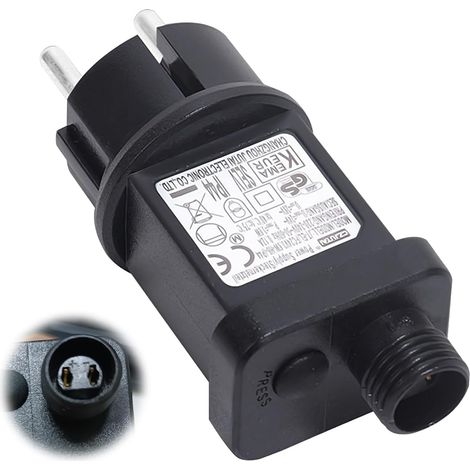 Guirlande lumineux de Noël - Bloc d'alimentation 24 V 3,6 W - Prise LED 8 modes - Adaptateur éclairage Noël (1/5)