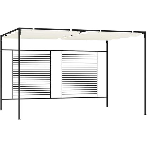 vidaXL Cenador con techo retráctil color crema 3x4x2,3 m 180 g/m² (1/5)