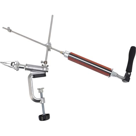 Kit d'affûteur à angle fixe, conception pivotante à 360°, clip réglable, 4 meules en corindon blanc, système d'affûtage d'outils (1/5)