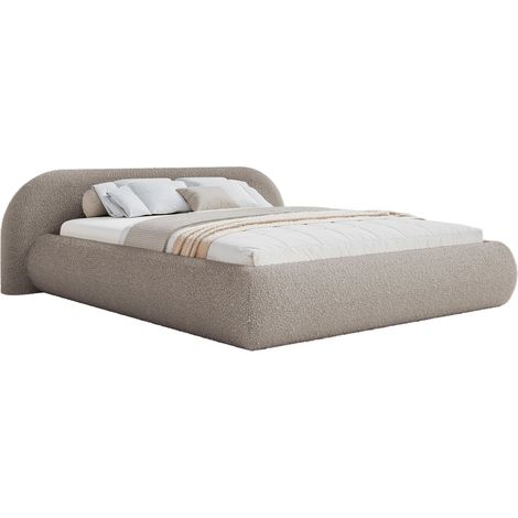 Selsey Shels Low – Polsterbett 180x200, Bouclé, Graubeige