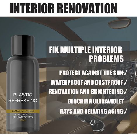 Agent de revêtement rafraîchissant pour plastiques automobiles, agent revitalisant pour pièces en plastique, agent de rénovation pour intérieur automobile (1/4)