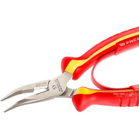 Pince demi-ronde bec court isolée 1000V 160mm - Facom
