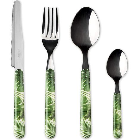 Excelsa Foliage Servizio 24 Posate, Acciaio Inox 18/0 (1/4)