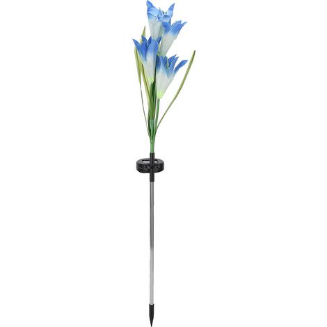 Lampes solaires pour fleurs, étanches, à piquer pour jardin, terrasse ou cour (bleu et blanc) (1/5)