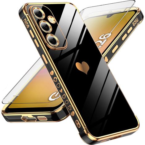 Coque pour Samsung Galaxy A26 5G, Electro Heart, noire + verre trempé 9H (1/5)