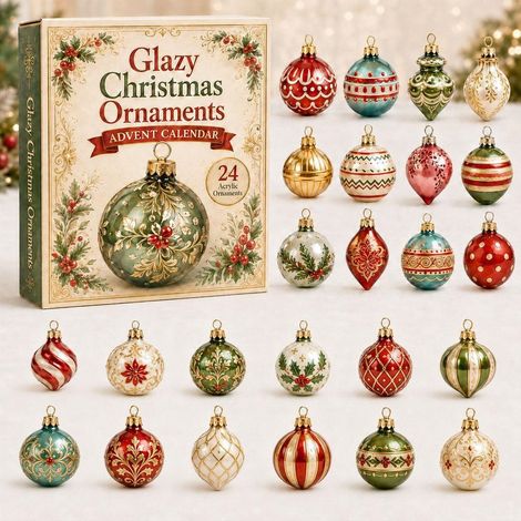 Boîte mystère de Noël avec boule décorative modèle C, figurine surprise festive pour sapin, maison, fête et collection de Noël (1/4)