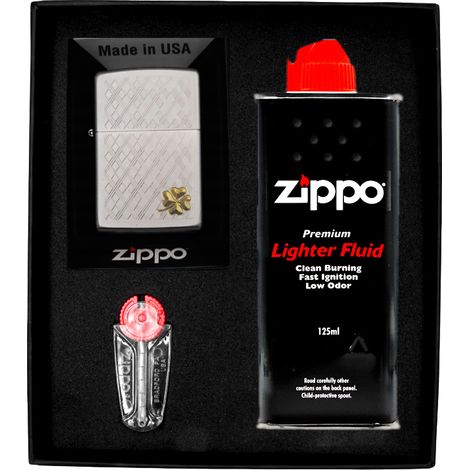 Coffret Briquet Zippo Superbe Coffret Cadeau Trèfle à Quatre Feuilles N° 1 (1/3)