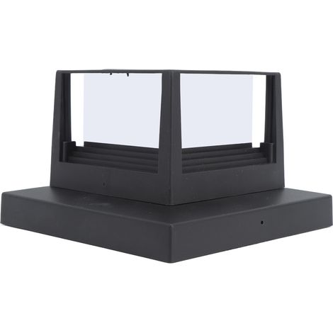 Lampe solaire LED carrée pour poteau de clôture extérieure, éclairage paysager bicolore noir, idéale pour jardin, cour ou clôture. (1/5)