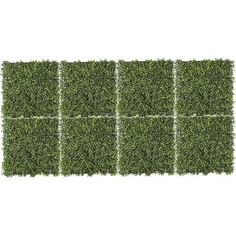 Lot de 8 plaques Mur Végétal 2m² Feuillage de Buis 8 x 50 x 50 cm - Rendu Dense et Réaliste - Intérieur Extérieur - Livraison gratuite (1/5)