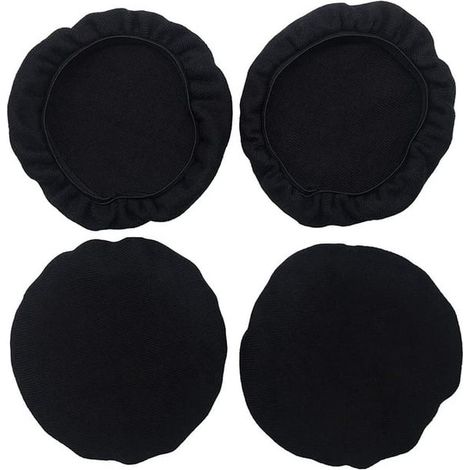 Lot de 2 paires (4 pièces) Housse de casque extensible universelle, lavable, en tissu, protections d'oreille pour casque audio, coussinets remplaçables, taille 9-11 cm, anti-transpiration, confortable (1/5)