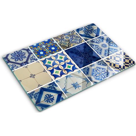 Planche de cuisine, couvre plaque, verre planche découper, verre trempé – 80 x 52 cm - Carrelage (1/5)