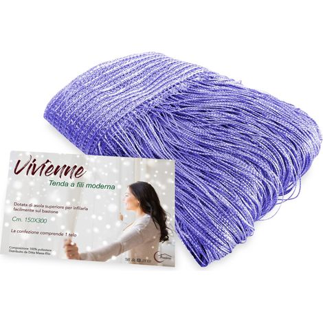 TENDA a FILI Vivienne per porta CM. 150X300 tinta unita LILLA (1/5)