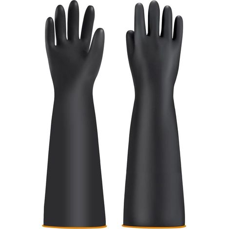 Gants de protection chimiques pour homme - Gants industriels chimiques - Gants longs imperméables - Gants de bassin - Gants de travail résistants à l'acide et aux alcalins (55cm) (1/5)