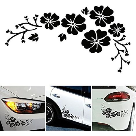 Étiquettes autocollantes multicolores Paquet d'étiquettes engommées de la fleur étiquette délicate de la voiture Gravé Patron de fleurs étiquette caoutchoutée de la voiture 30 x 14 cm (1/4)