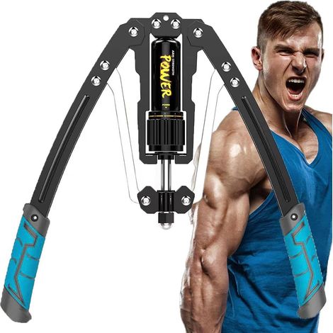 Forearm Training Adjustable Twister Bar Power Twister 10-200kg Men's Bodybuilding Chest Biceps Dumbbells Women's Bodybuilding Upper Body, Chest, and Shoulder Exercises, Blue