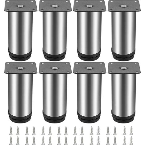 8 Pieds de Meubles Réglables en Acier Inoxydable 100 mm (1/5)