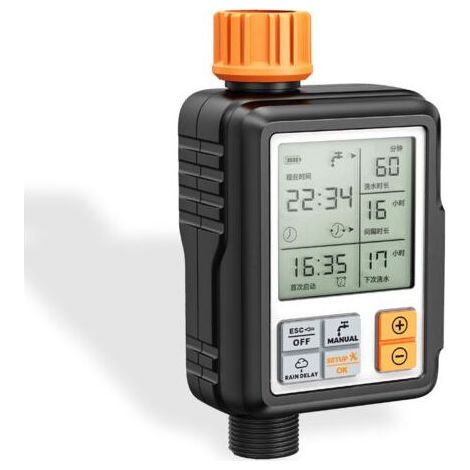 Programador de riego automático, temporizador de riego para jardín, programador de riego para grifo conectado, negro, 2112,56,3 cm (1/3)