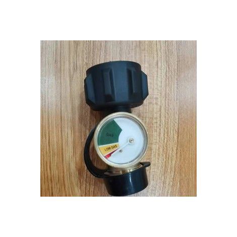 Adaptateur de bouteille de gaz propane POL vers QCC1 avec manomètre, plein air, camping, lot de 2 pièces, laiton, noir. (1/5)