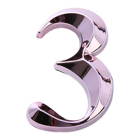 3D self-adhesive door number stickers, street mailbox signs, suitable for apartments and home offices (bronze, 3) (1/5)