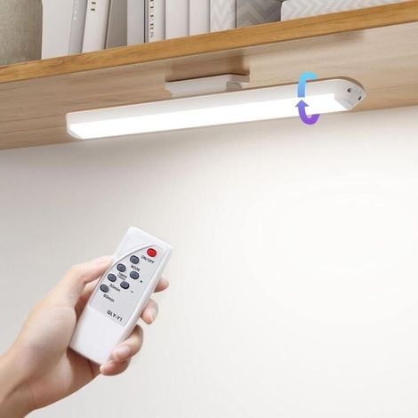 Lampe LED dimmable 34cm – Télécommande tactile – 3 modes d'éclairage 4000K-6500K – Autonomie 2800mAh – Installation facile sous meuble